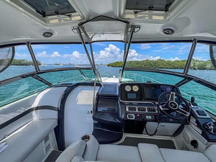Liquid Asset Yacht Photos Pics 2017 Formula 40 PC yacht cockpit with panoramic ocean view