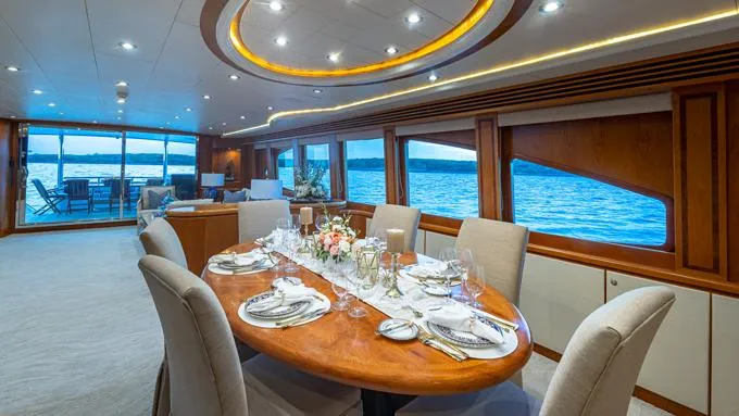 B Happy Yacht Photos Pics Dining salon looking aft