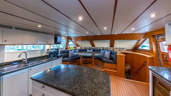 B Happy Yacht Photos Pics Galley looking fwd