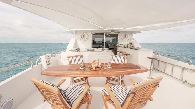 B Happy Yacht Photos Pics Boat deck looking fwd