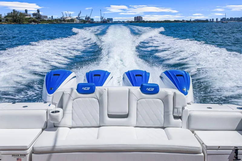 Polar II Yacht Photos Pics Luxury HCB 53 boat cruising on open water, showcasing powerful engines, 2020 model.