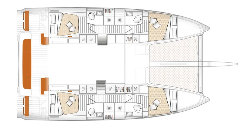Tbd Yacht Photos Pics Floor plan of Excess 14 catamaran, 2026 model.