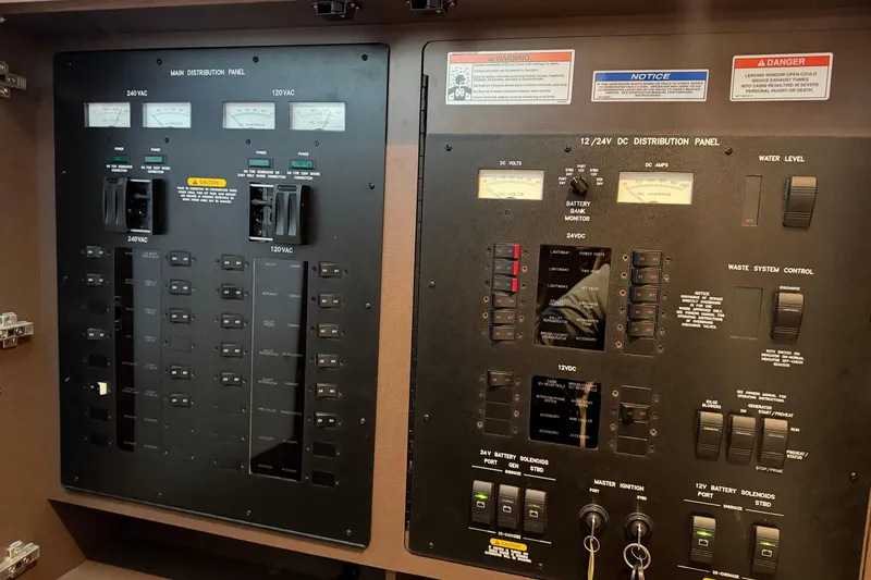  Yacht Photos Pics Electrical control panel on a 2014 Sea Ray 540 Sundancer yacht.