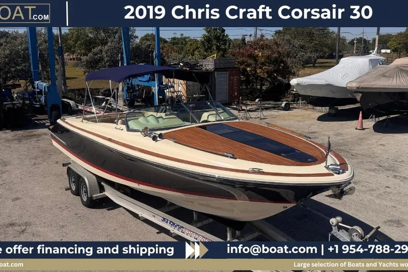  Yacht Photos Pics 2019 Chris-Craft Corsair 30 boat on trailer, available for financing and shipping.