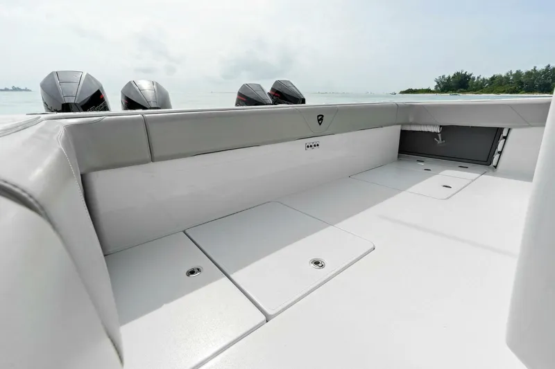  Yacht Photos Pics 2022 Barker Boatworks 40 High Performance Cat interior with sleek design and powerful engines.