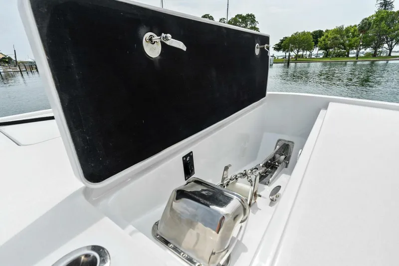  Yacht Photos Pics Anchor compartment of 2022 Barker Boatworks 40 High Performance Cat.