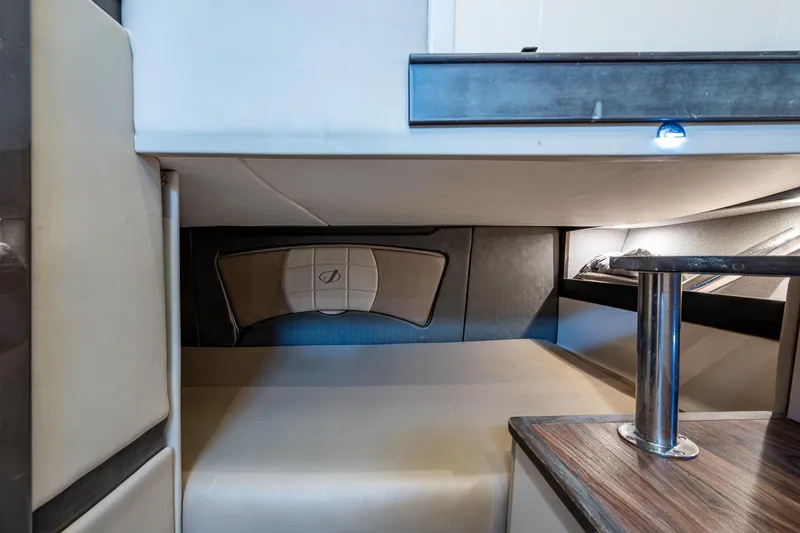 Naider's Yacht Photos Pics 2016 Jupiter 34 LX cabin interior with modern design and comfortable seating.