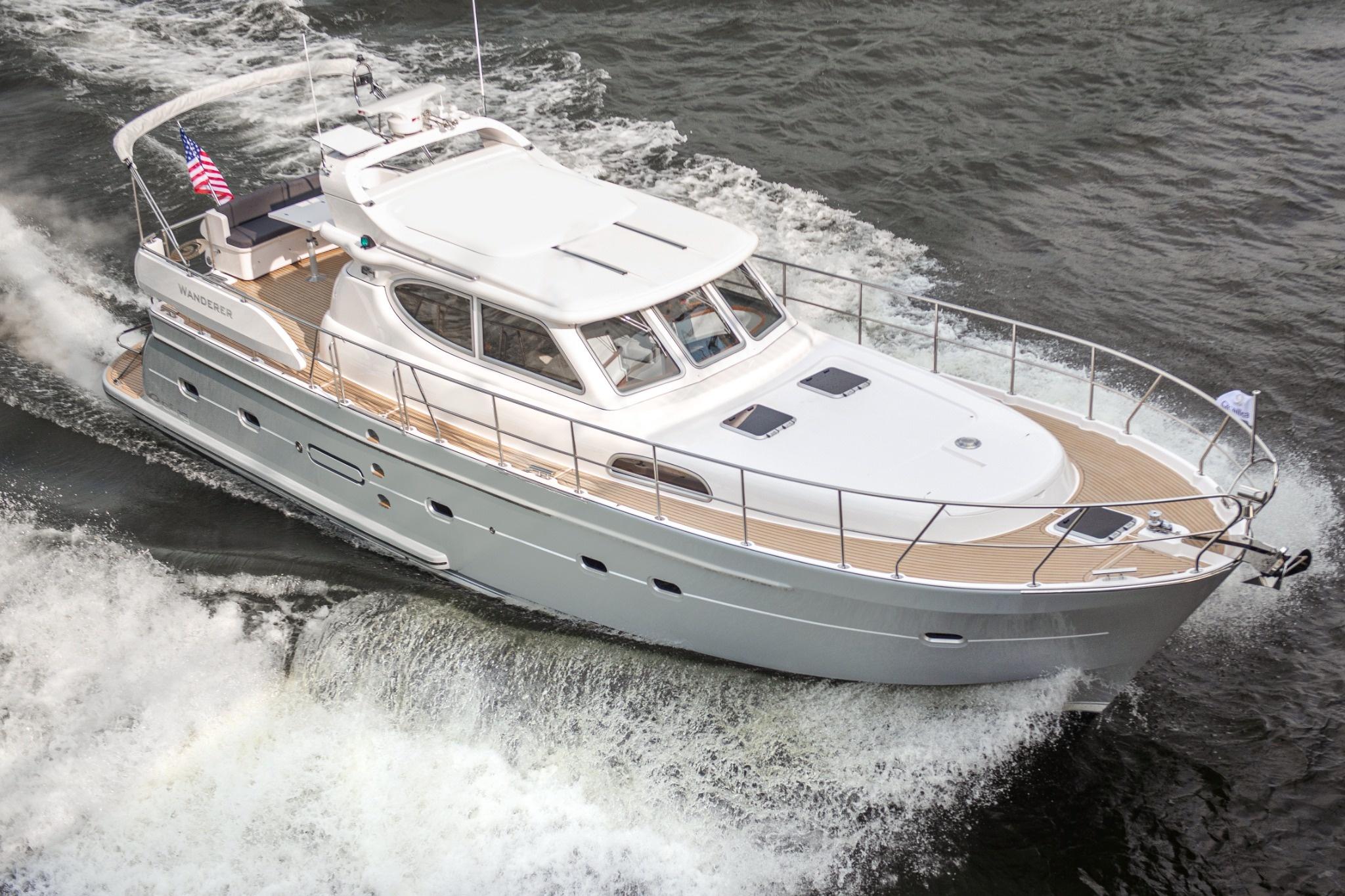 2026 Elling E4 yacht cruising on open water, showcasing sleek design and luxury features.