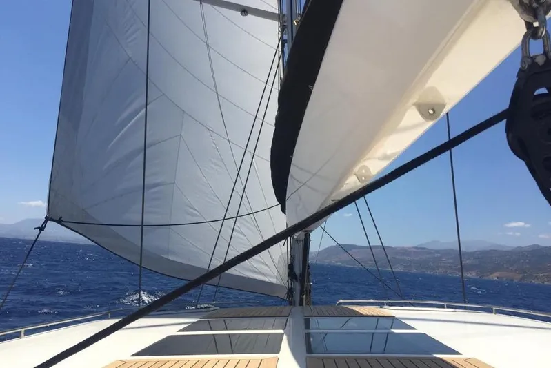 23 M Motorsailor Yacht Photos Pics Custom Made Motorsailor 2014 sailing on open sea with clear blue skies.
