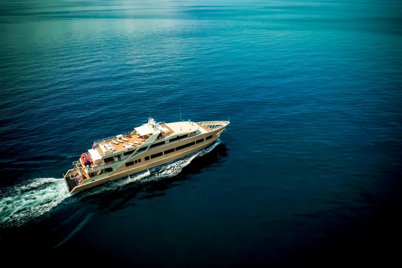 Vanora Yacht Photos Pics Luxurious 2023 Seacrest Marine 52m Yacht cruising on serene blue waters.