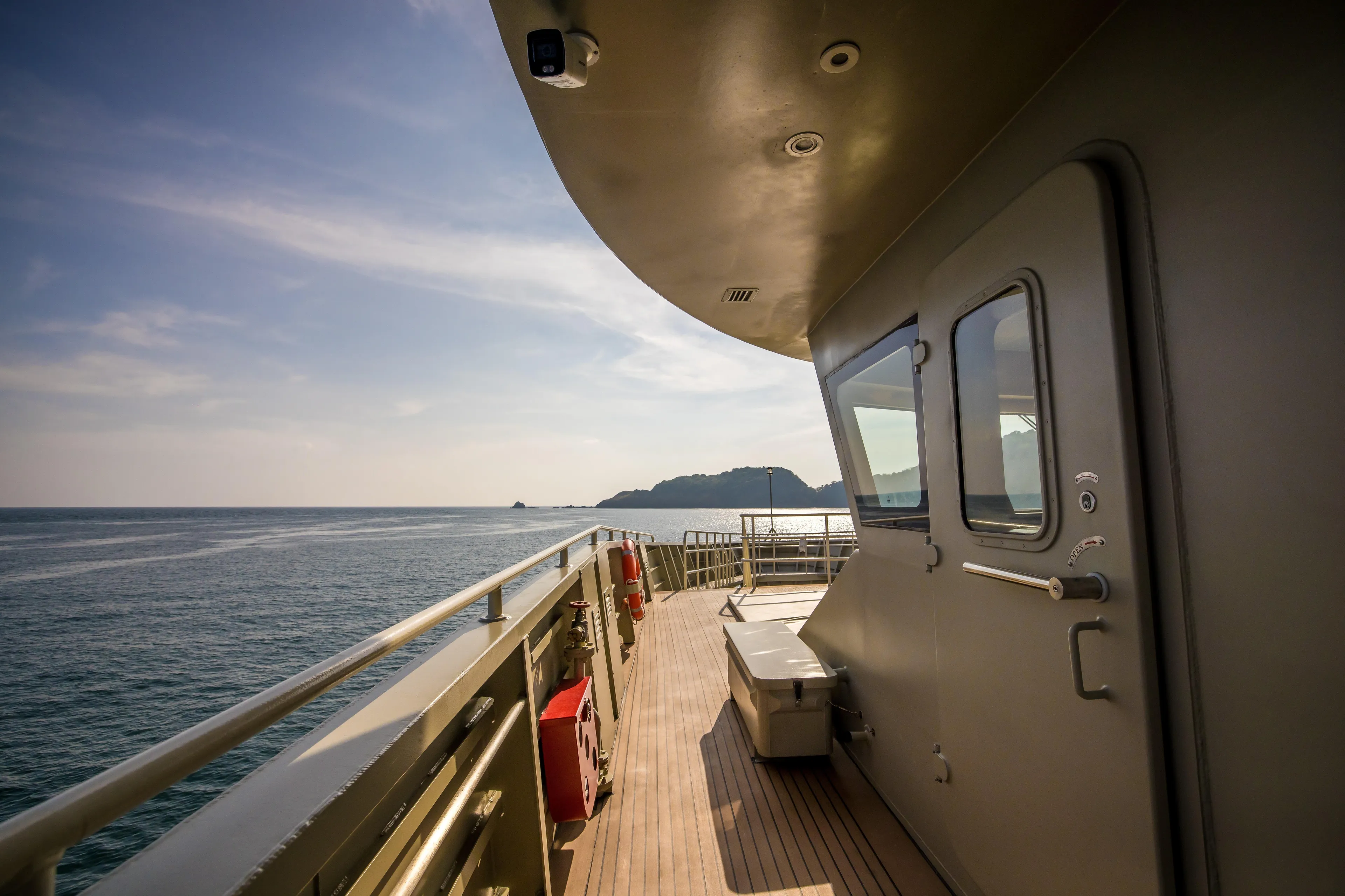 Vanora Yacht Photos Pics Luxurious 2023 Seacrest Marine 52m Yacht deck with ocean view.