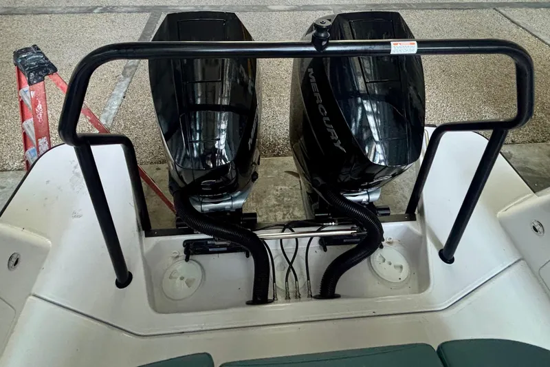  Yacht Photos Pics 2024 Axopar 37 XC Cross Cabin with dual Mercury outboard engines.