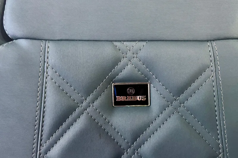  Yacht Photos Pics Quilted seat detail with Brabus logo in 2024 Axopar 37 XC Cross Cabin.