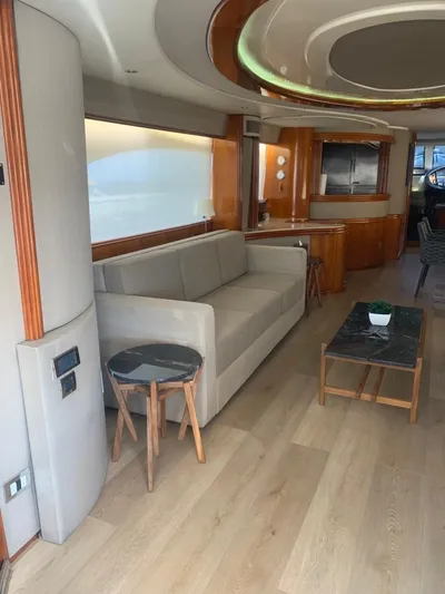  Yacht Photos Pics Luxurious interior of a 1998 Azimut 85 Ultimate yacht with modern furnishings.