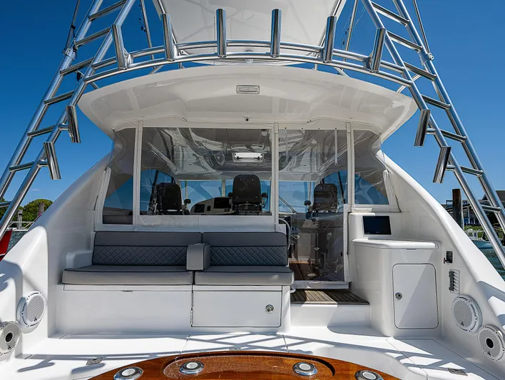 Wanted Yacht Photos Pics Cabo 44 HTX 2012 yacht with sleek design and spacious seating area.