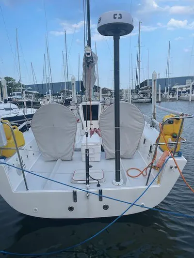 Bear Yacht Photos Pics J/121 Stern-at dock