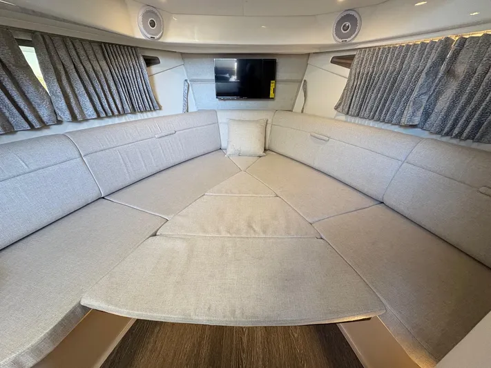  Yacht Photos Pics Interior of 2020 Sea Ray 320 Sundancer with spacious seating and modern decor.