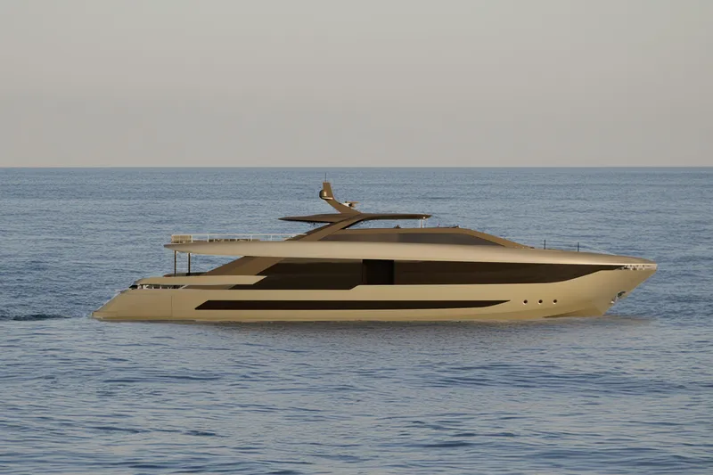 F126 Yacht Photos Pics Luxurious 2027 Amer F126 yacht cruising on calm ocean waters.