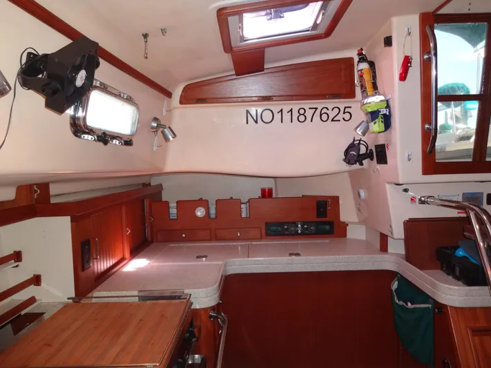 Don't Blink Yacht Photos Pics standing at double sinks looking aft on starboard side