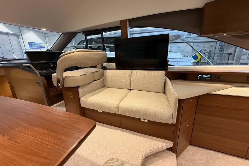 F45095 Yacht Photos Pics Luxurious interior of 2023 Princess F45 yacht with plush seating and modern amenities.