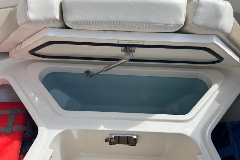  Yacht Photos Pics Open storage compartment on a 2017 Boston Whaler 320 Vantage boat.
