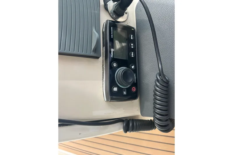  Yacht Photos Pics Control panel on a 2017 Boston Whaler 320 Vantage boat dashboard.