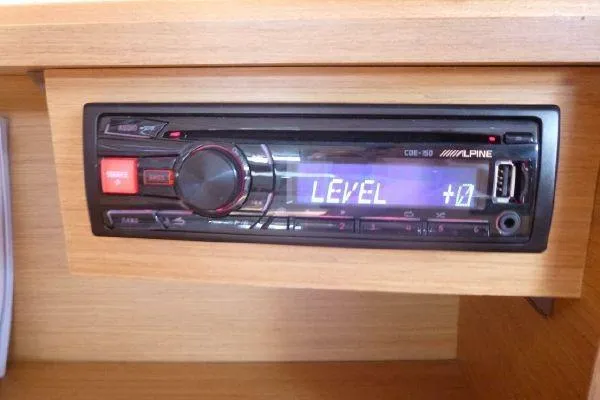 Flyer Yacht Photos Pics Alpine car stereo in Jeanneau Sun Odyssey 44i, 2010 model.