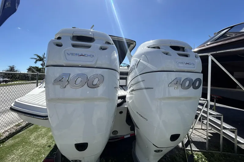  Yacht Photos Pics 2019 Sea Ray SLX 350 Outboard with twin Mercury Verado 400 engines.
