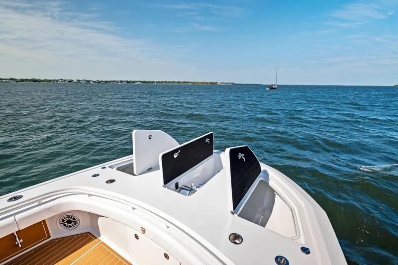  Yacht Photos Pics 2022 Barker Boatworks 40 HPC on open water, showcasing sleek design and spacious deck.