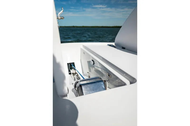  Yacht Photos Pics 2022 Barker Boatworks 40 HPC deck detail with ocean view.