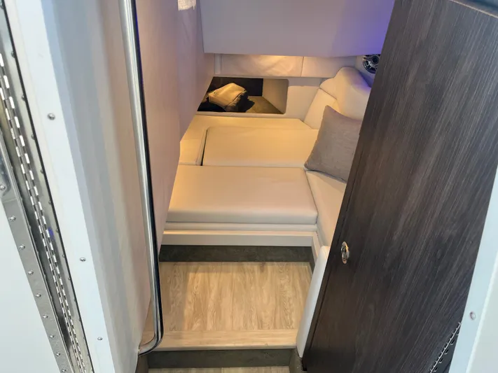  Yacht Photos Pics 2024 Formula 330 CBR interior with sleek upholstery.