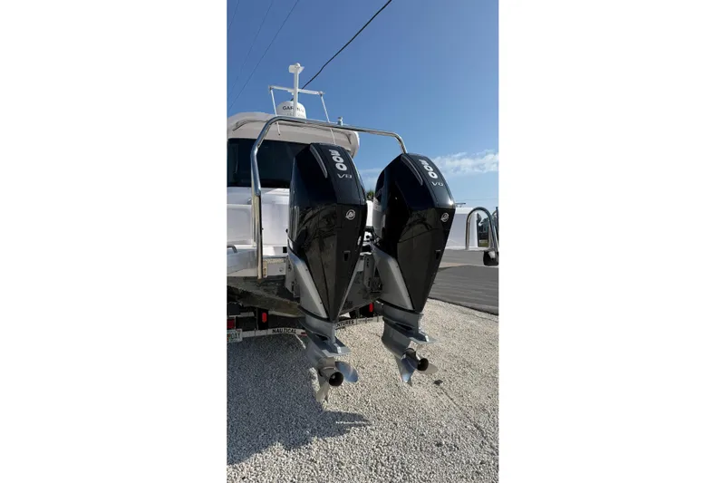  Yacht Photos Pics 2023 Axopar 37 XC CROSS CABIN with dual 400 V8 outboard engines.