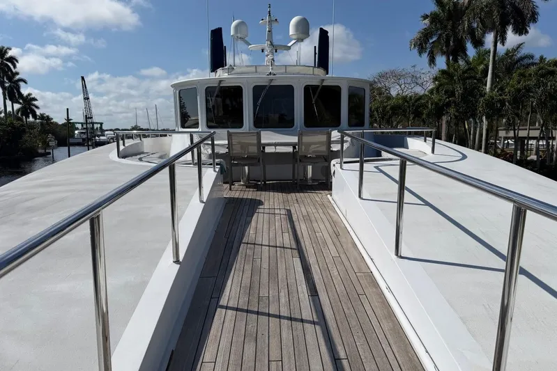  Yacht Photos Pics Heesen 144 yacht deck, 1990 model, featuring sleek design and modern amenities.