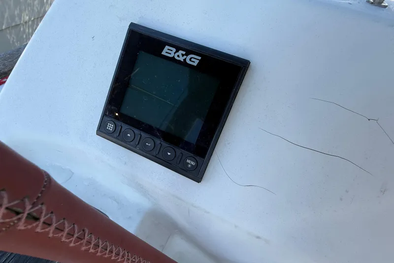 Magic Maddie 2 Yacht Photos Pics B&G display on 2010 Beneteau Oceanis 43 yacht, showing navigation equipment.
