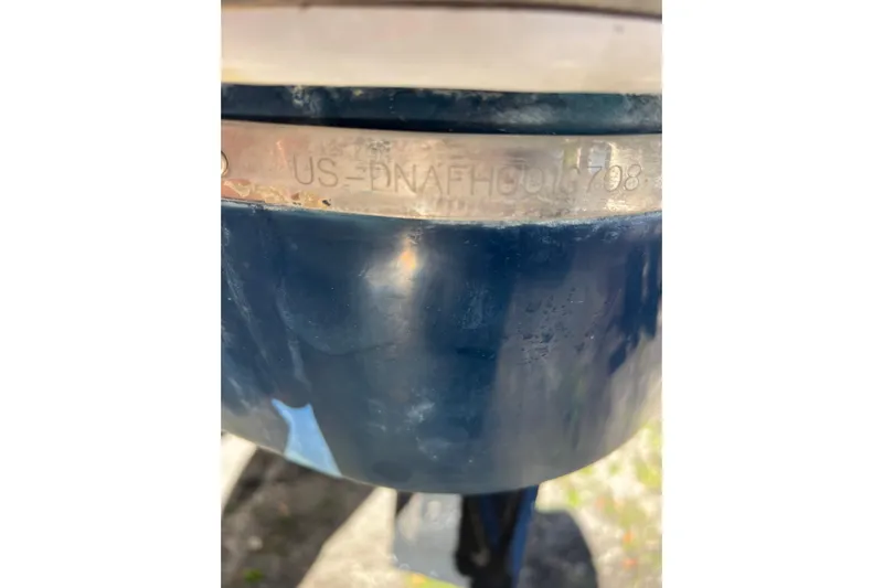  Yacht Photos Pics Close-up of 2008 Donzi 38 ZFX Open boat hull identification number.