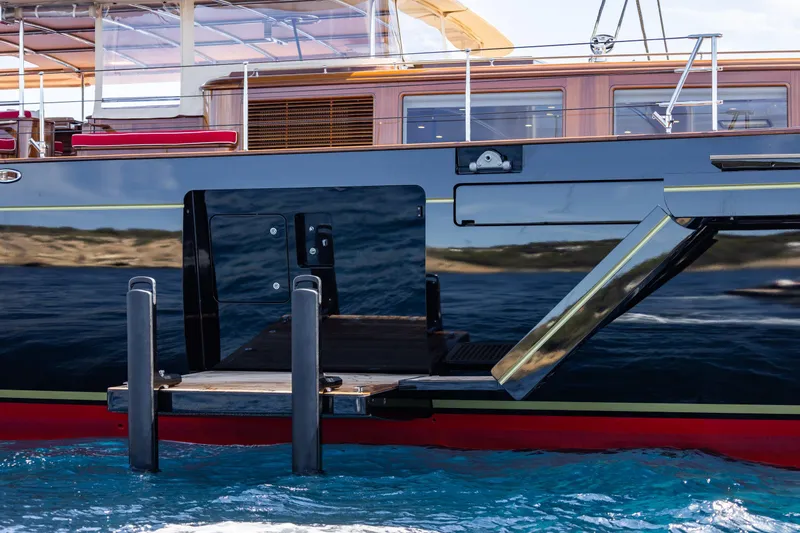 Maximus Yacht Photos Pics 2023 Vitters Cruising Ketch yacht with sleek black hull and modern design features.