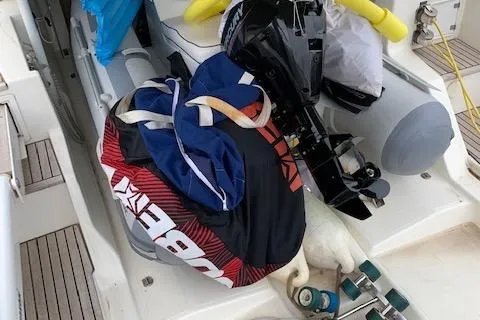  Yacht Photos Pics 2009 Jeanneau Prestige 50 HT boat deck with gear and equipment.