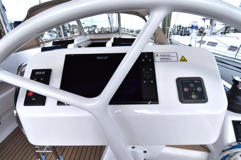 Maelynn Rose Yacht Photos Pics Hanse 458 yacht helm with B&G navigation system, 2019 model.