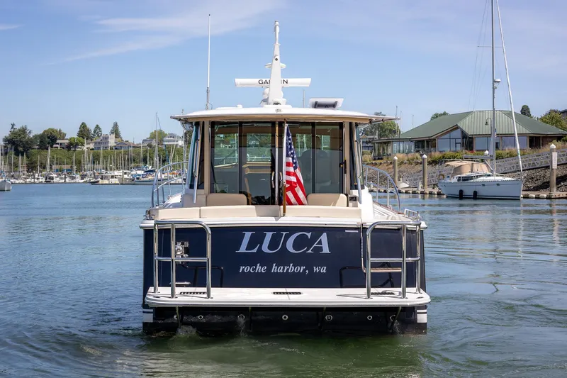 Luca Yacht Photos Pics 2023 Sabre 43 Salon Express boat docked at Roche Harbor, WA.