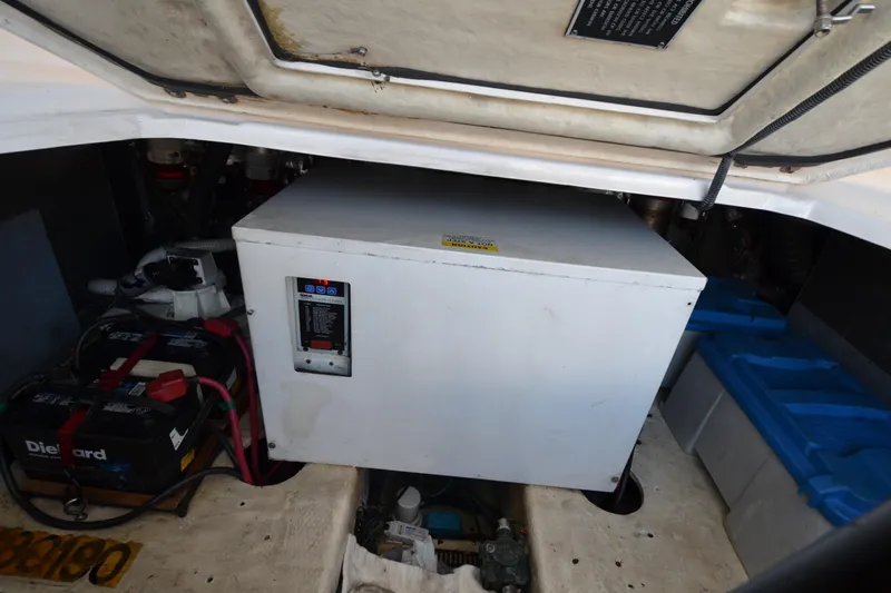  Yacht Photos Pics 2006 Regal Commodore 3560 engine compartment with batteries and equipment.