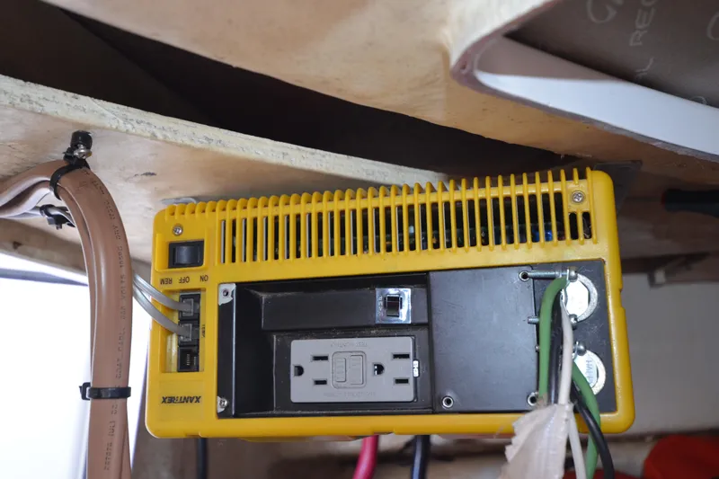  Yacht Photos Pics Yellow power inverter installed in a 2006 Regal Commodore 3560 boat.