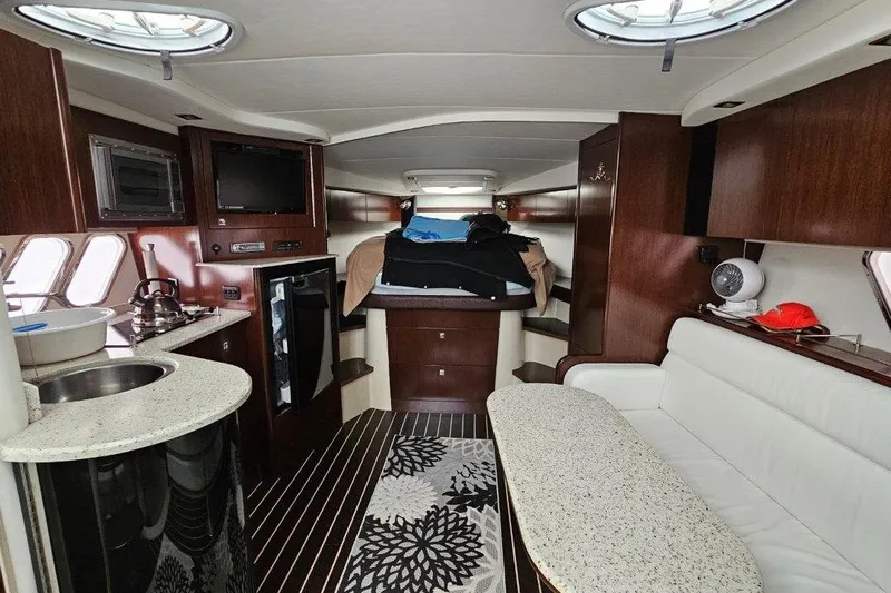  Yacht Photos Pics Luxurious interior of 2012 Cruisers Yachts 380 Express with modern amenities and elegant design.