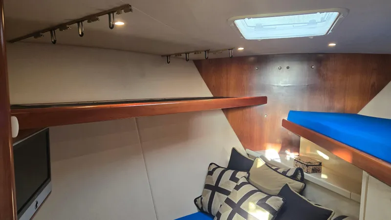 Rack Em Up Yacht Photos Pics Interior cabin of 2008 Ocean Yachts 37 Billfish with cozy seating and modern design.