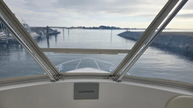 Rack Em Up Yacht Photos Pics View from Ocean Yachts 37 Billfish, 2008, featuring Garmin navigation, calm waters ahead.