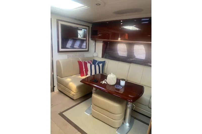  Yacht Photos Pics Luxurious 2008 Sea Ray 48 Sundancer yacht interior with elegant seating and decor.