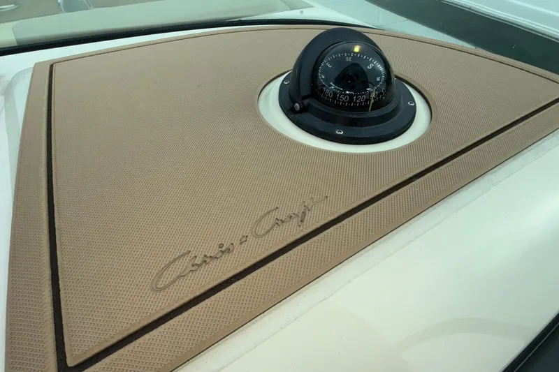  Yacht Photos Pics 2026 Chris-Craft Calypso 28 boat compass and logo detail.