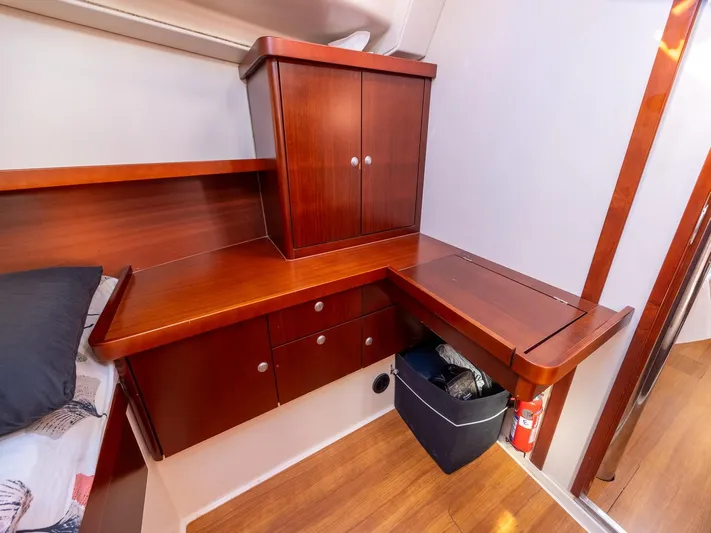  Yacht Photos Pics Luxurious wooden cabinetry in 2008 Hanse 400 yacht interior.