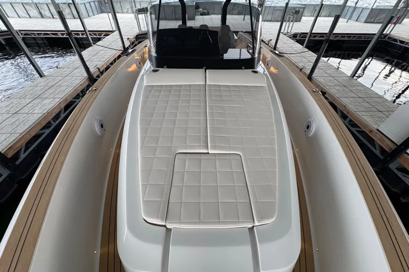  Yacht Photos Pics 2025 Pardo Yachts P38 luxury yacht with sleek design and spacious deck.