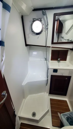 Back Forty Yacht Photos Pics Head Shower and Vanity