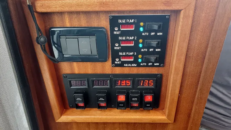 Back Forty Yacht Photos Pics Battery and Bilge Panel